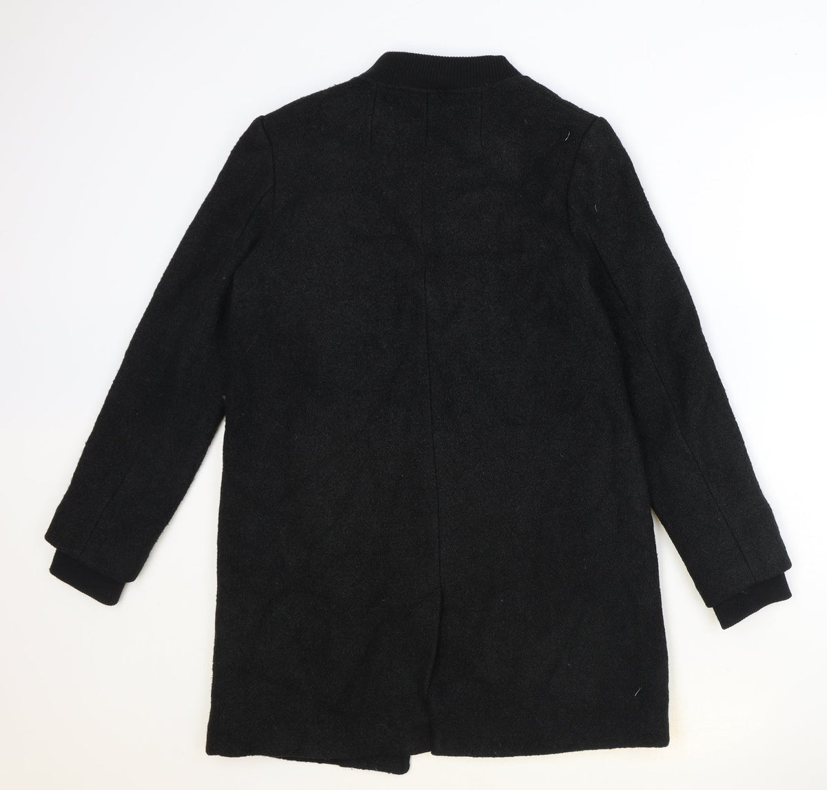 Divided Womens Black Overcoat Coat Size S Zip