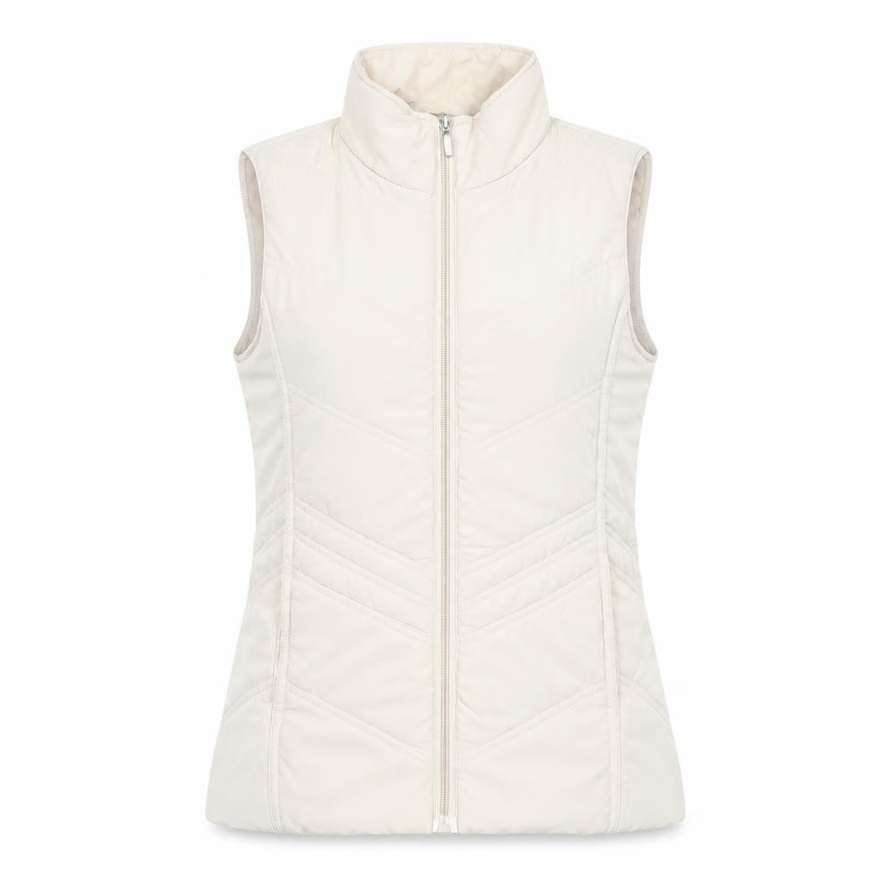 Mia Moda Womens Ivory Gilet Jacket Size S Zip