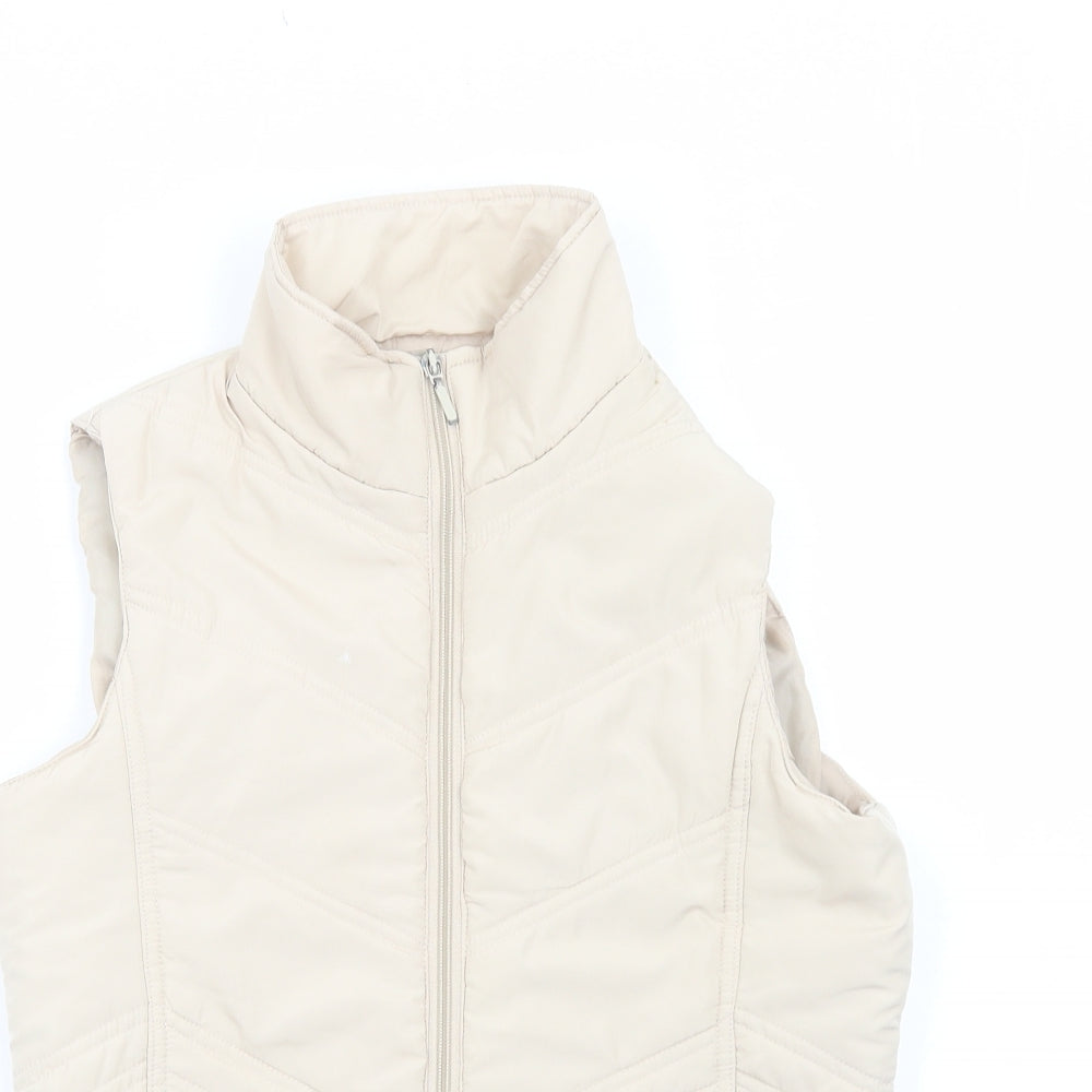 Mia Moda Womens Ivory Gilet Jacket Size S Zip