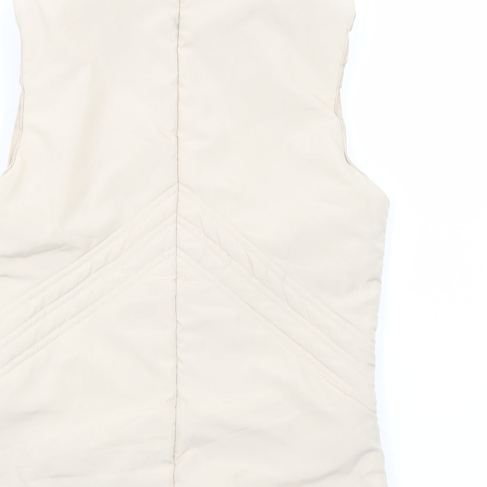 Mia Moda Womens Ivory Gilet Jacket Size S Zip