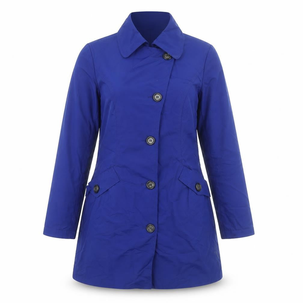 Marks & Spencer Womens Blue Trench Coat Coat Size 8 Button
