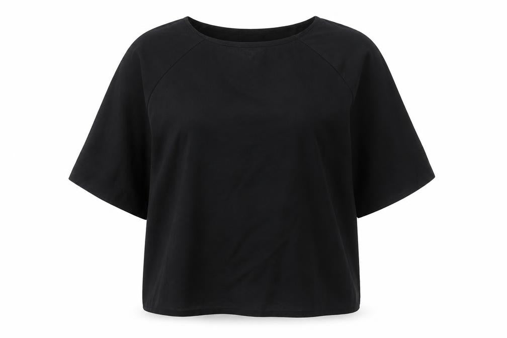 Seraphine Womens Black Viscose Basic T-Shirt Size 6 Scoop Neck