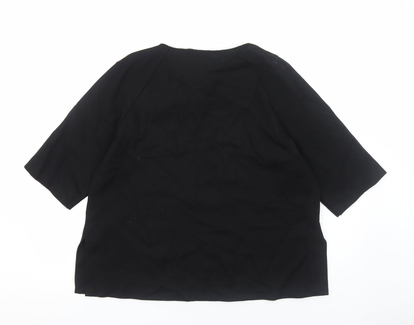 Seraphine Womens Black Viscose Basic T-Shirt Size 6 Scoop Neck