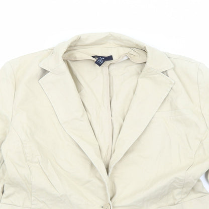 Gap Womens Beige Jacket Blazer Size L Button
