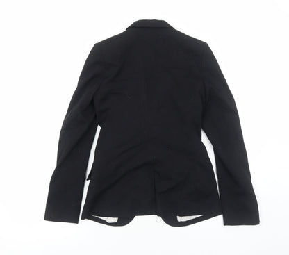 H&M Womens Black Polyester Jacket Blazer Size 6