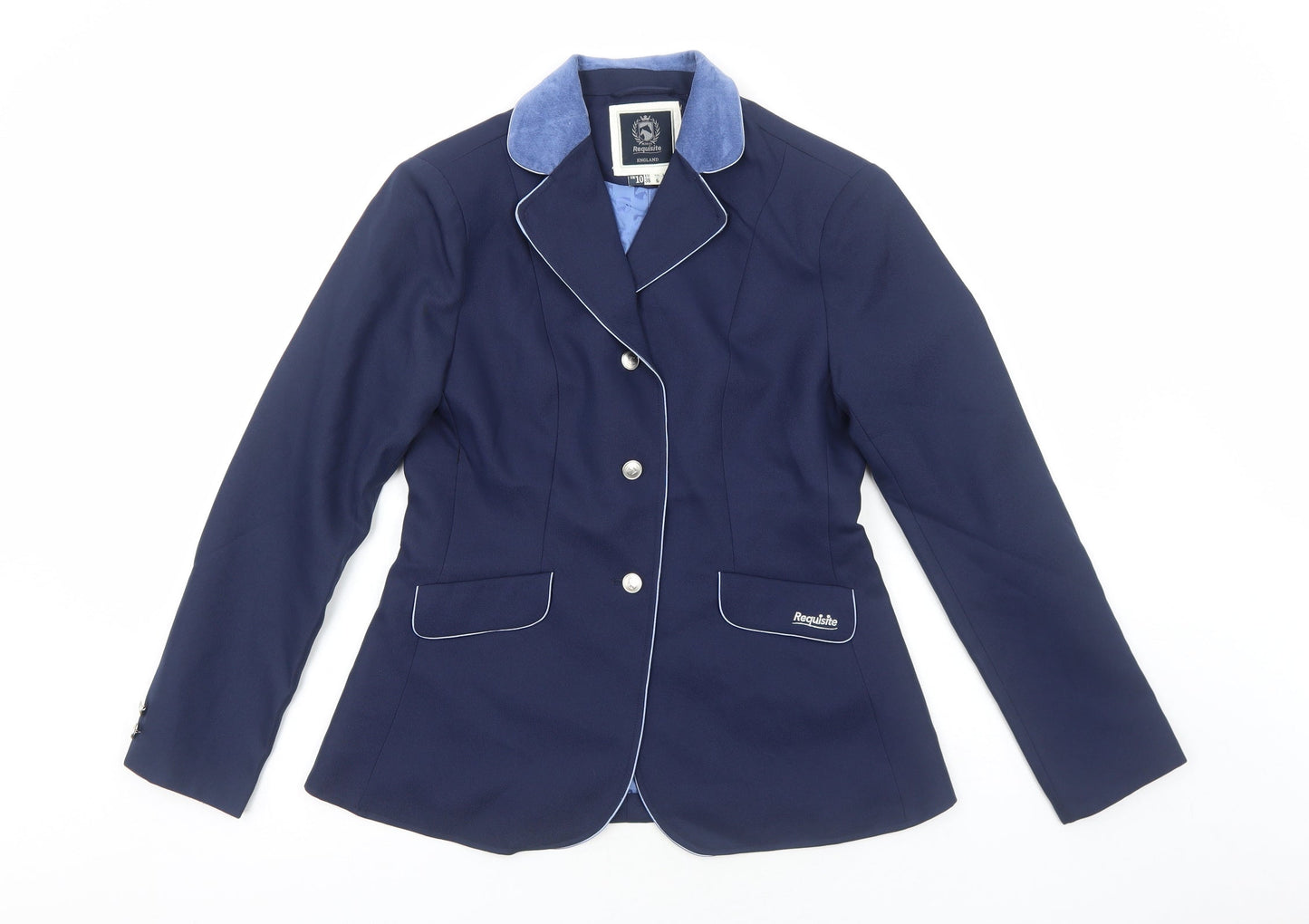 Requisite Womens Blue Polyester Jacket Blazer Size 10