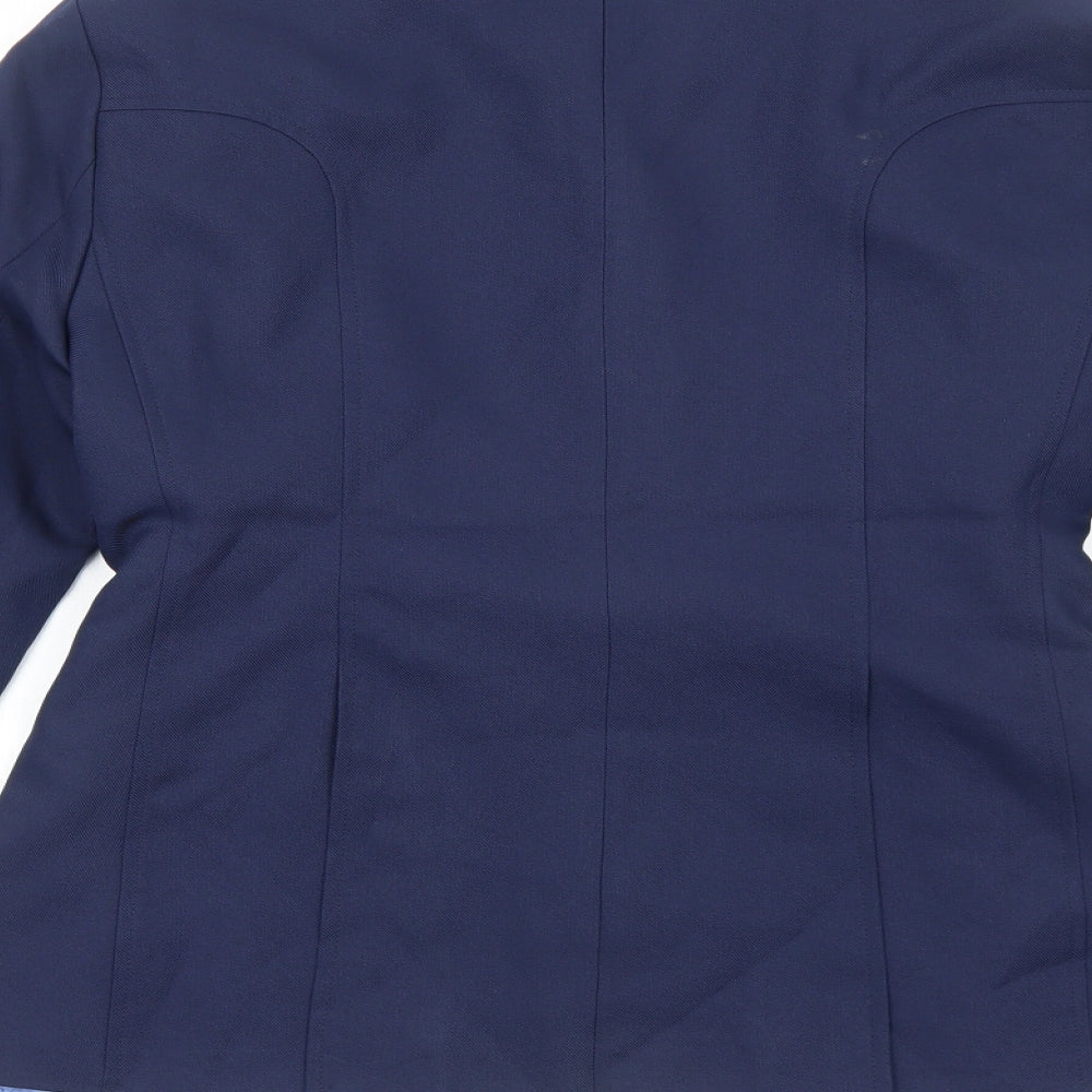 Requisite Womens Blue Polyester Jacket Blazer Size 10