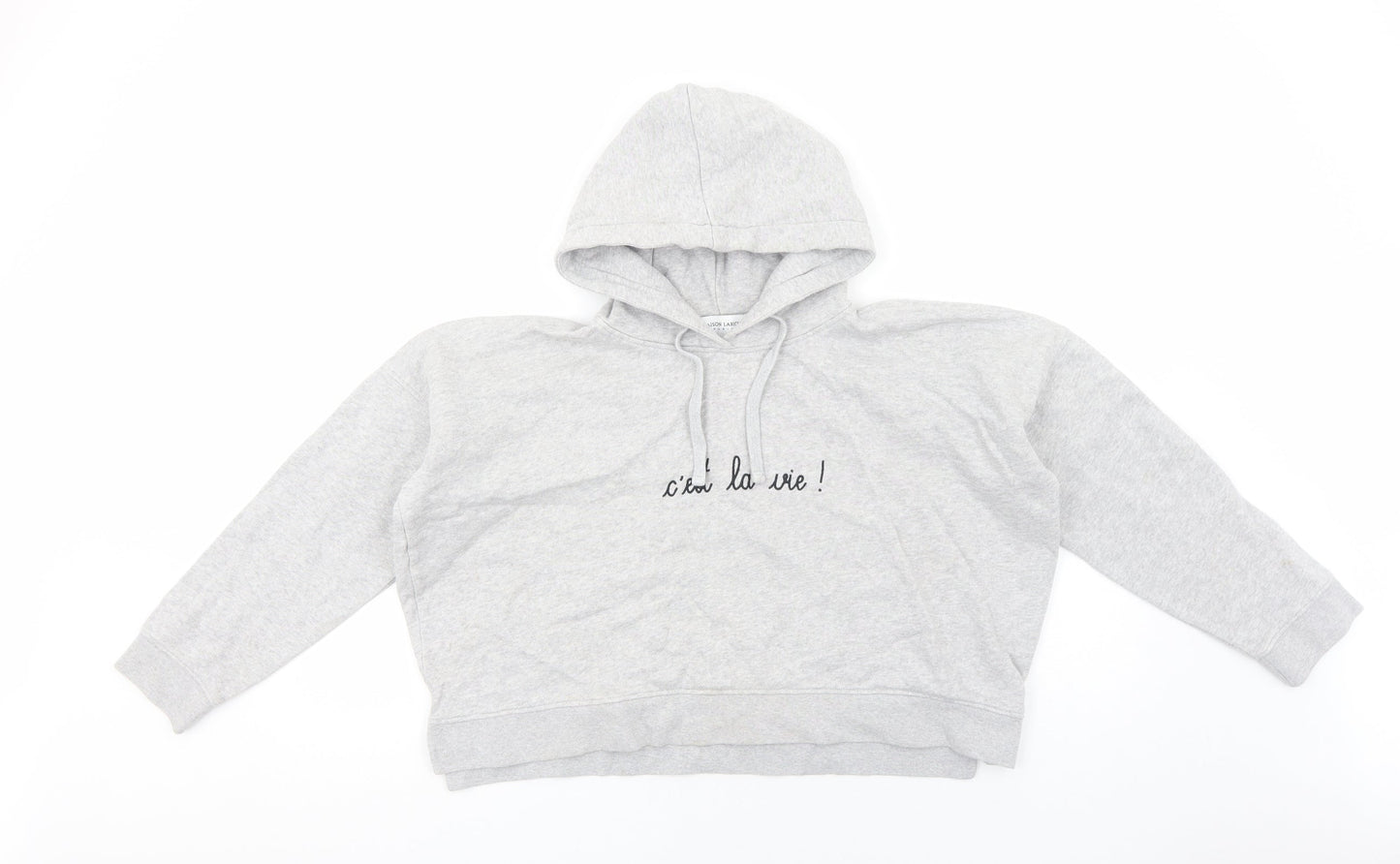 Maison Labiche Womens Grey Cotton Pullover Hoodie Size S Pullover - C'est La Vie