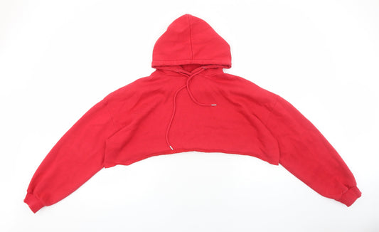 Rising Womens Red Cotton Pullover Hoodie Size L Pullover