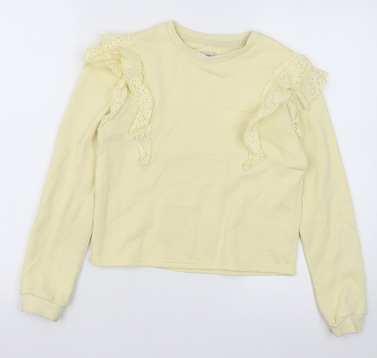 F&F Girls Yellow Cotton Pullover Sweatshirt Size 10-11 Years Pullover