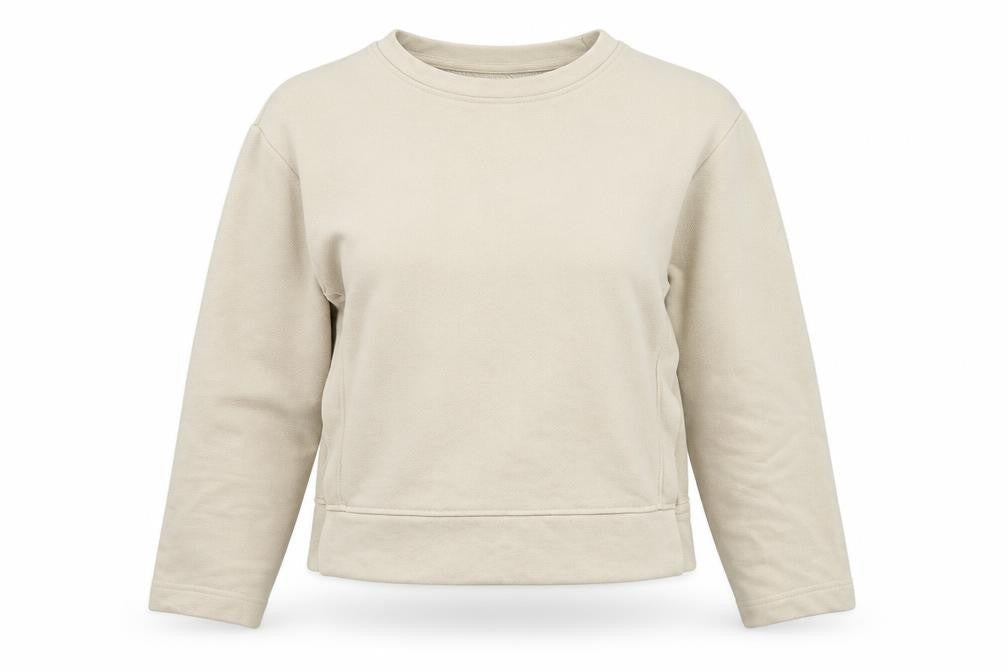 Weekday Womens Beige 100% Cotton Pullover Sweatshirt Size XS Pullover - Cropped