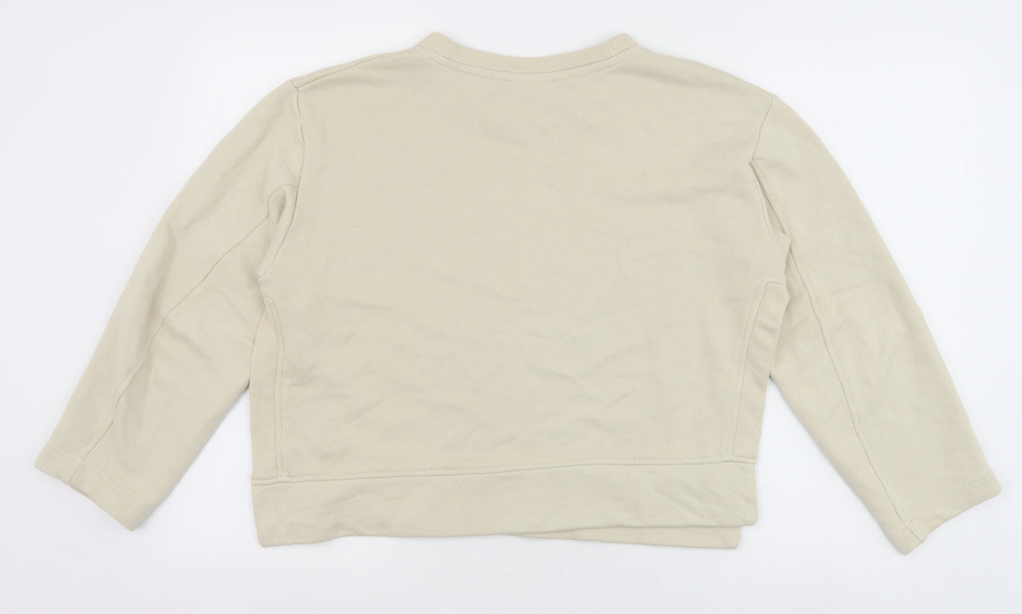 Weekday Womens Beige 100% Cotton Pullover Sweatshirt Size XS Pullover - Cropped