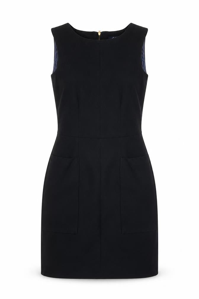 Closet Womens Black Polyester A-Line Size 10 Round Neck Zip