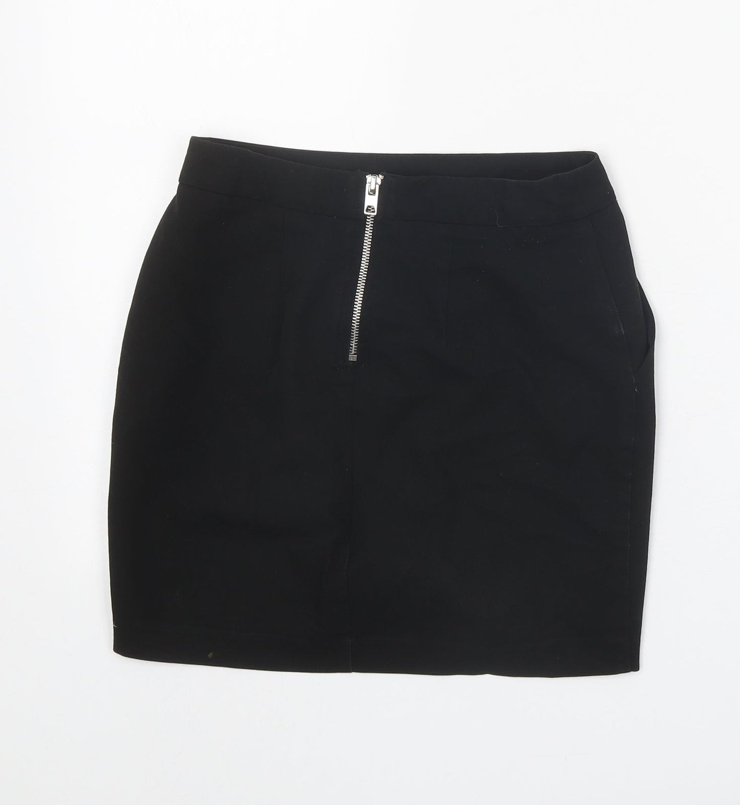 New Look Girls Black Polyester Mini Skirt Size 11 Years Regular Zip