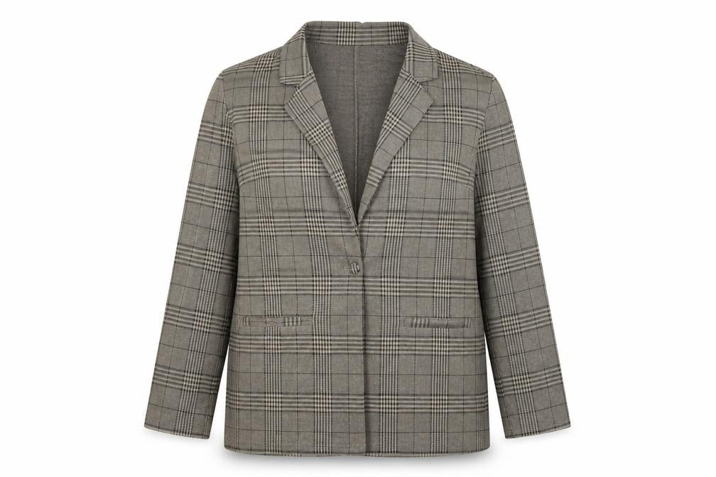 ASOS Womens Brown Plaid Jacket Blazer Size 14 Button