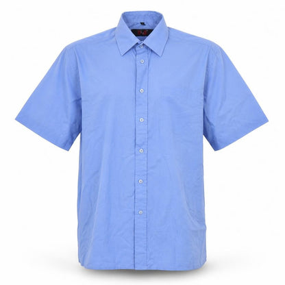 DnD Mens Blue Polyester Button-Up Size L Collared Button
