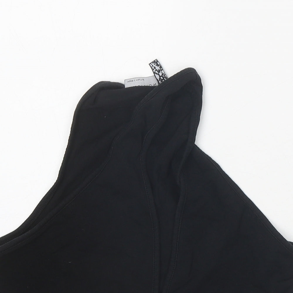 ASOS Womens Black Polyester Cropped Tank Size 10 V-Neck
