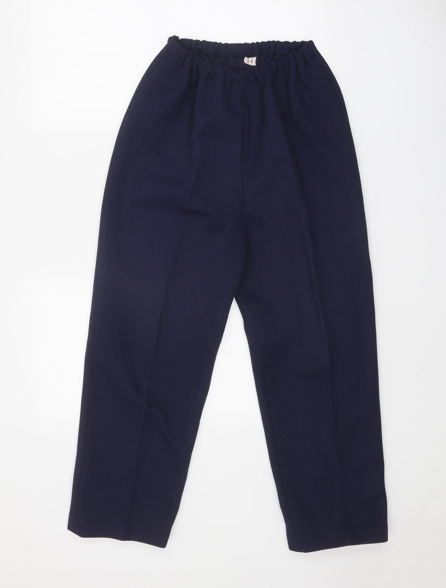Preworn Womens Blue Polyester Trousers Size 14 Regular