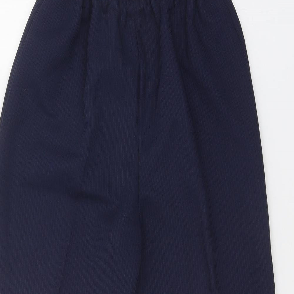 Preworn Womens Blue Polyester Trousers Size 14 Regular