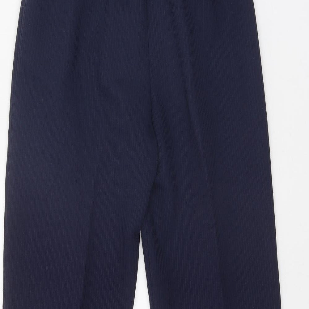 Preworn Womens Blue Polyester Trousers Size 14 Regular