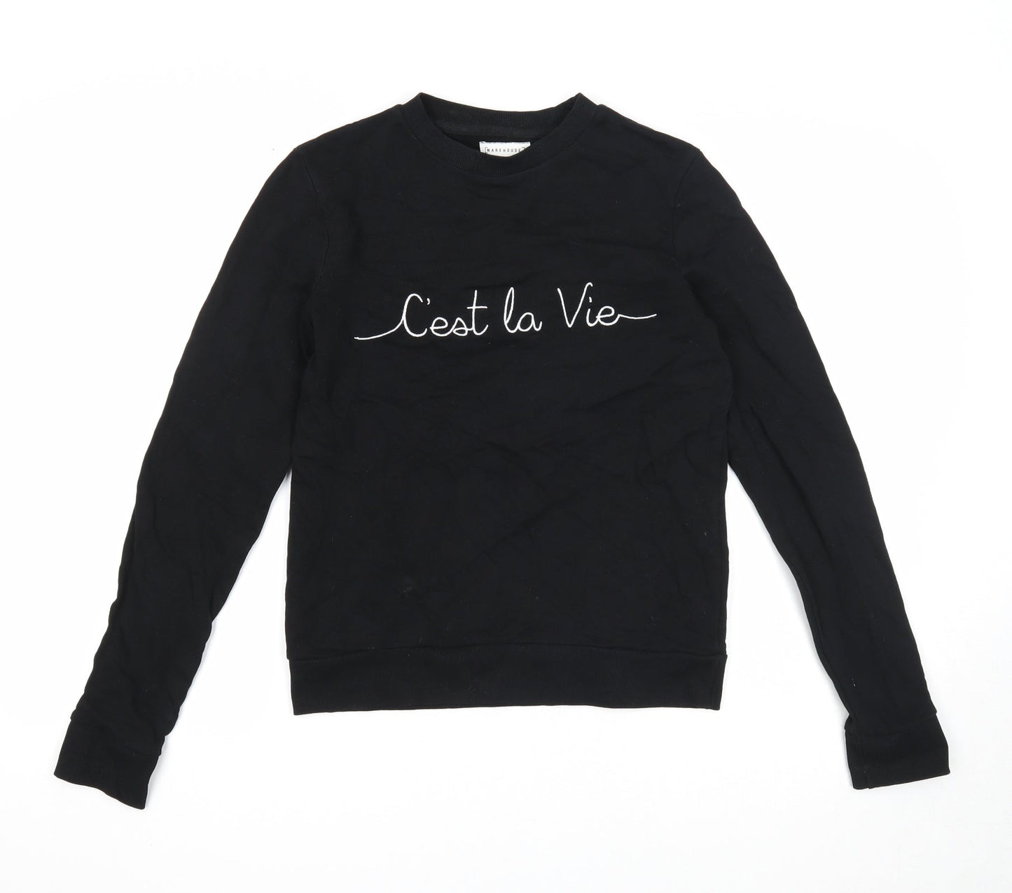Warehouse Womens Black Cotton Pullover Sweatshirt Size XS Pullover - C'est La Vie