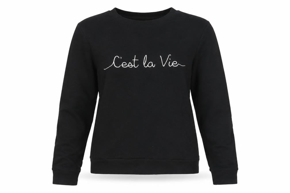 Warehouse Womens Black Cotton Pullover Sweatshirt Size XS Pullover - C'est La Vie