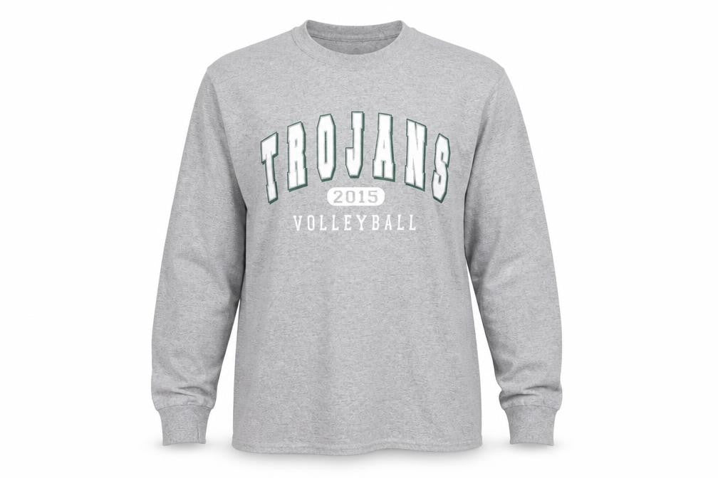 JERZEES Mens Grey Polyester Pullover Sweatshirt Size S - Trojans Volleyball