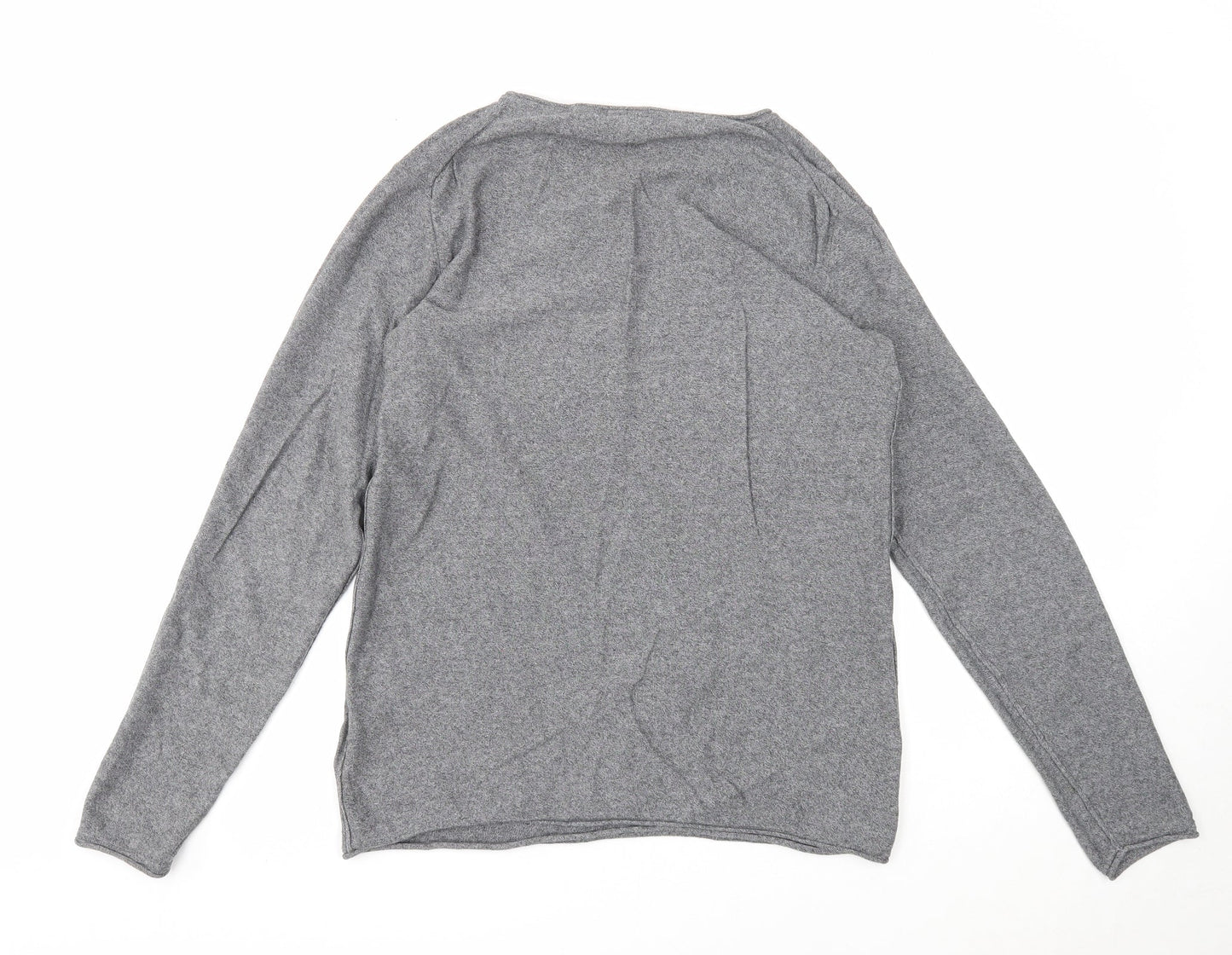 H&M Womens Grey Round Neck Cotton Pullover Jumper Size M