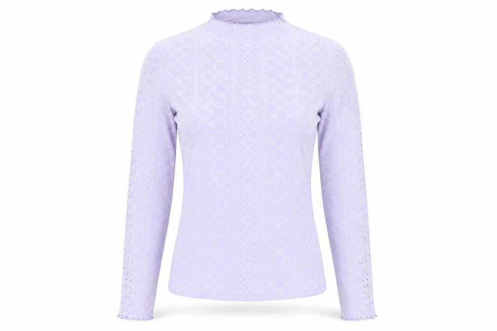 SheIn Womens Purple Mock Neck Geometric Polyester Pullover Jumper Size M