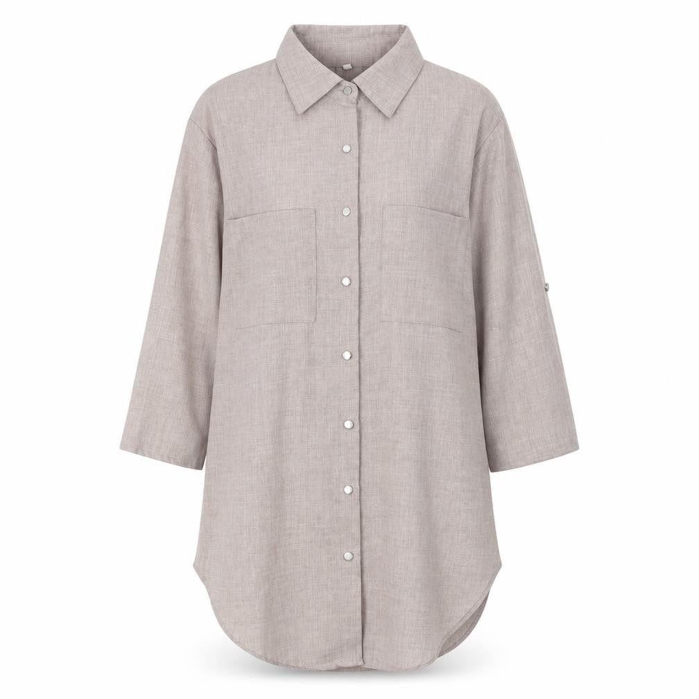 Preworn Womens Brown Polyester Basic Button-Up Size S Collared