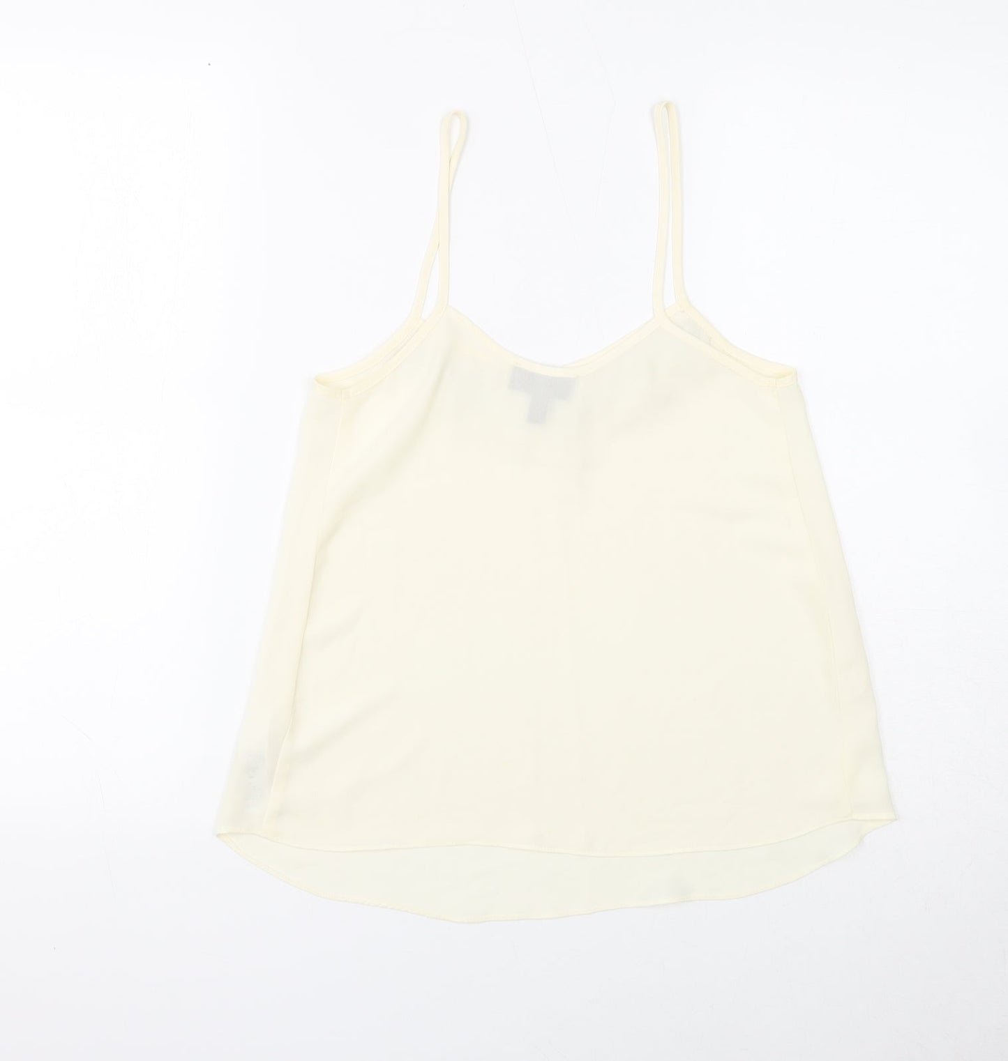 Topshop Womens White Polyester Camisole Tank Size 4 V-Neck