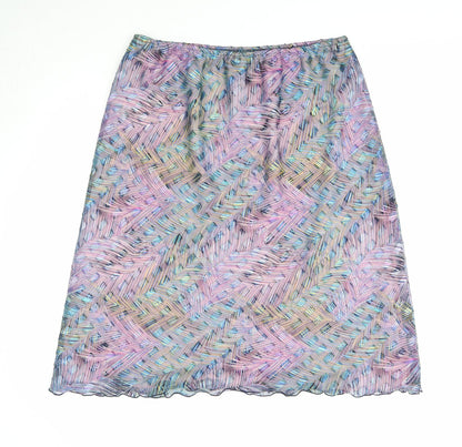 Seven Womens Multicoloured Geometric Polyester Swing Skirt Size 8