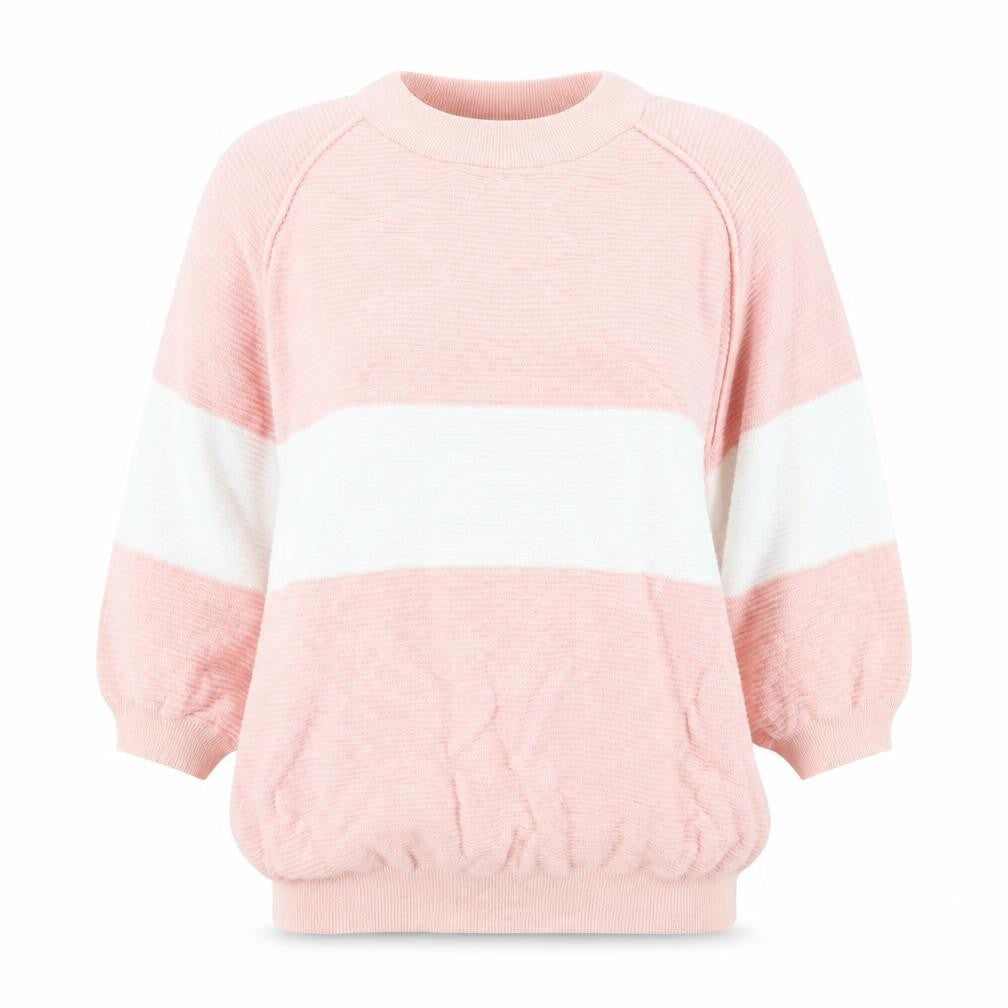 Broadcast Womens Pink Round Neck Acrylic Pullover Jumper Size M - Colourblock