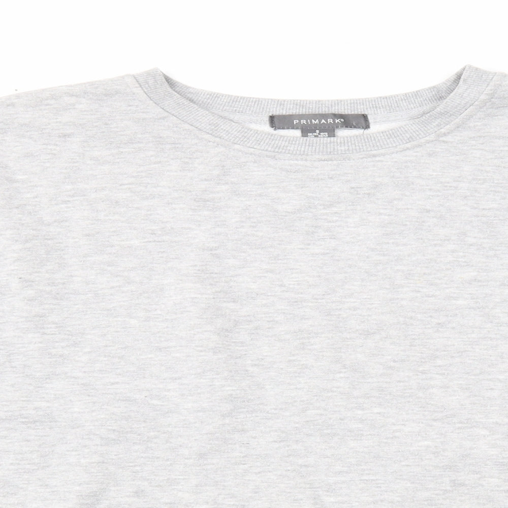 Primark Womens Grey Cotton Pullover Sweatshirt Size 10 Pullover