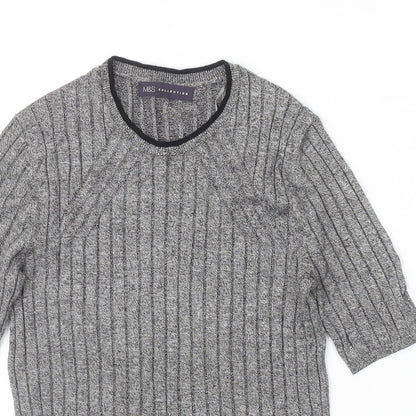 Marks & Spencer Womens Black Round Neck Viscose Pullover Jumper Size 10