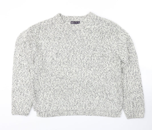 Marks and Spencer Womens Grey Round Neck Polyester Pullover Jumper Size M