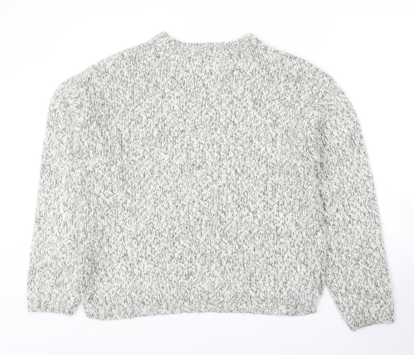 Marks and Spencer Womens Grey Round Neck Polyester Pullover Jumper Size M