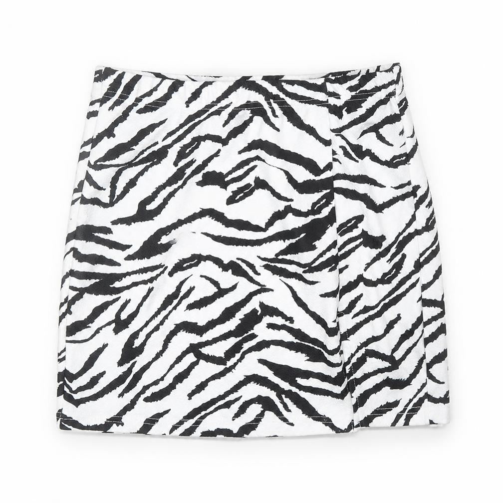 SheIn Womens Black Animal Print Polyester Bandage Skirt Size S - Zebra Pattern