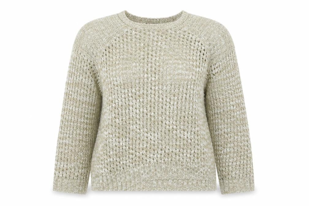 Topshop Womens Beige Round Neck Acrylic Pullover Jumper Size 10