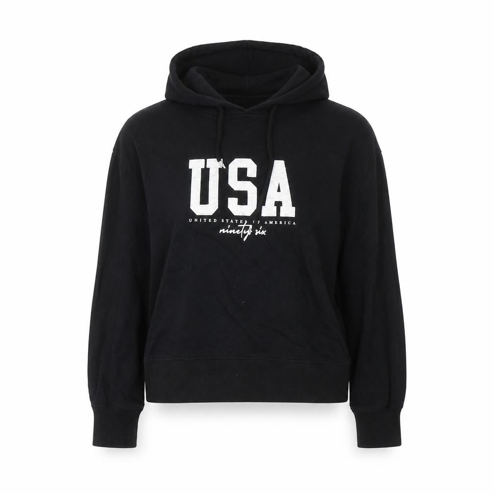 New Look Womens Black Cotton Pullover Hoodie Size M Pullover - USA