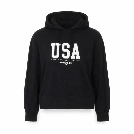 New Look Womens Black Cotton Pullover Hoodie Size M Pullover - USA