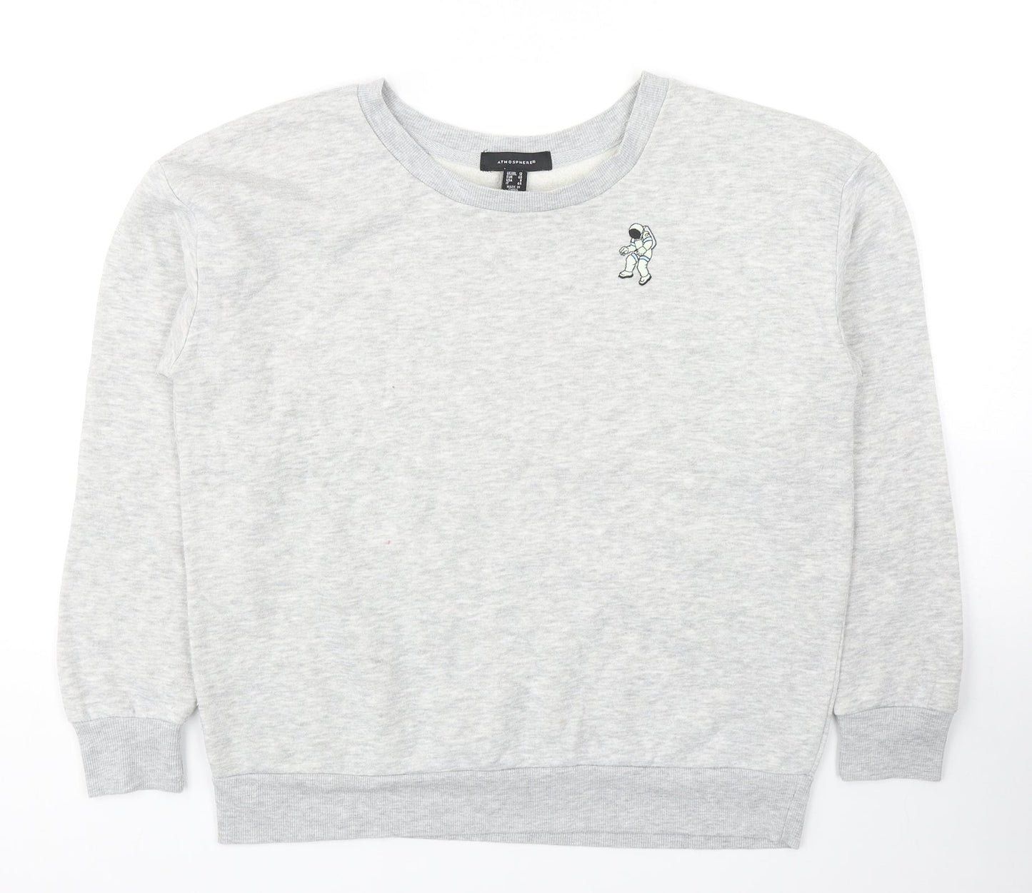 Atmosphere Womens Grey Polyester Pullover Sweatshirt Size 12 Pullover