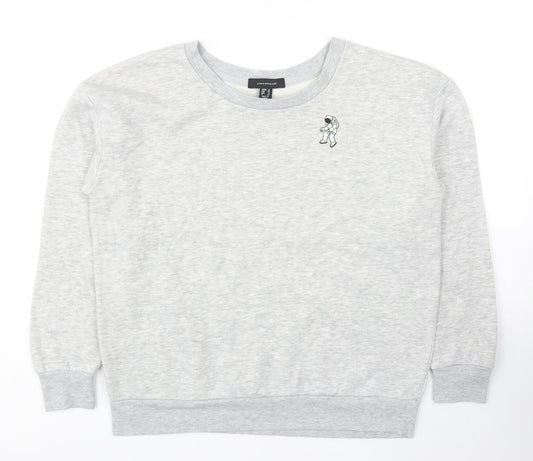Atmosphere Womens Grey Polyester Pullover Sweatshirt Size 12 Pullover
