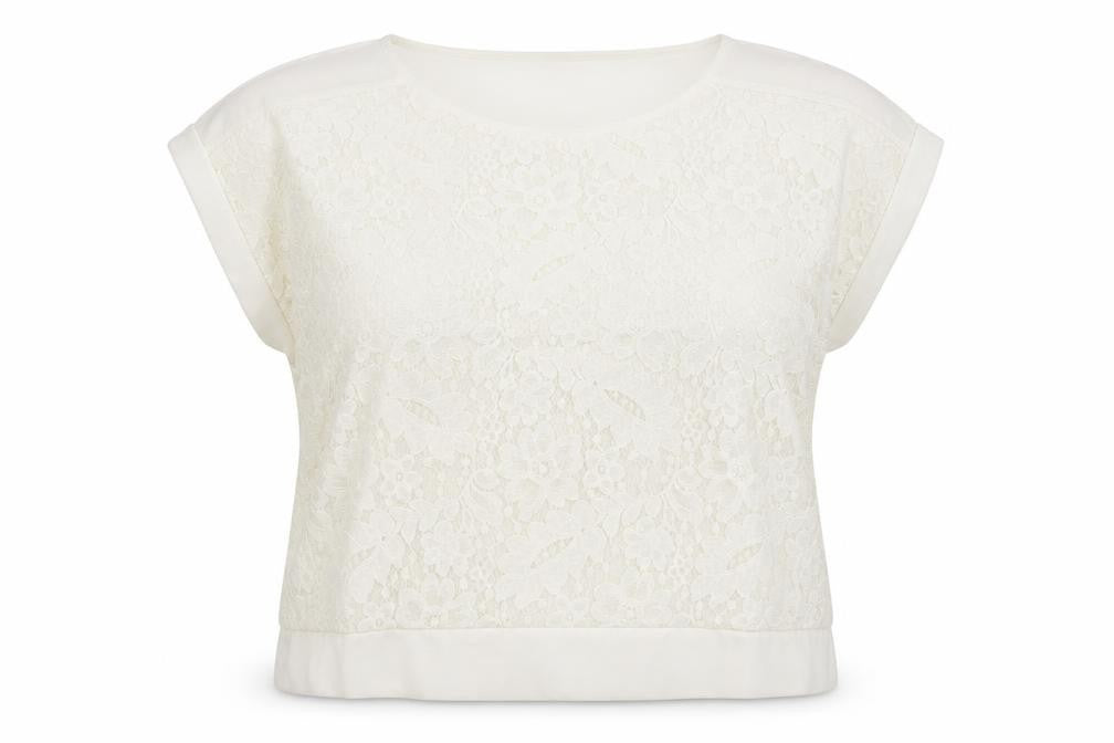 Oasis Womens Ivory Floral Cotton Basic Blouse Size XL Scoop Neck