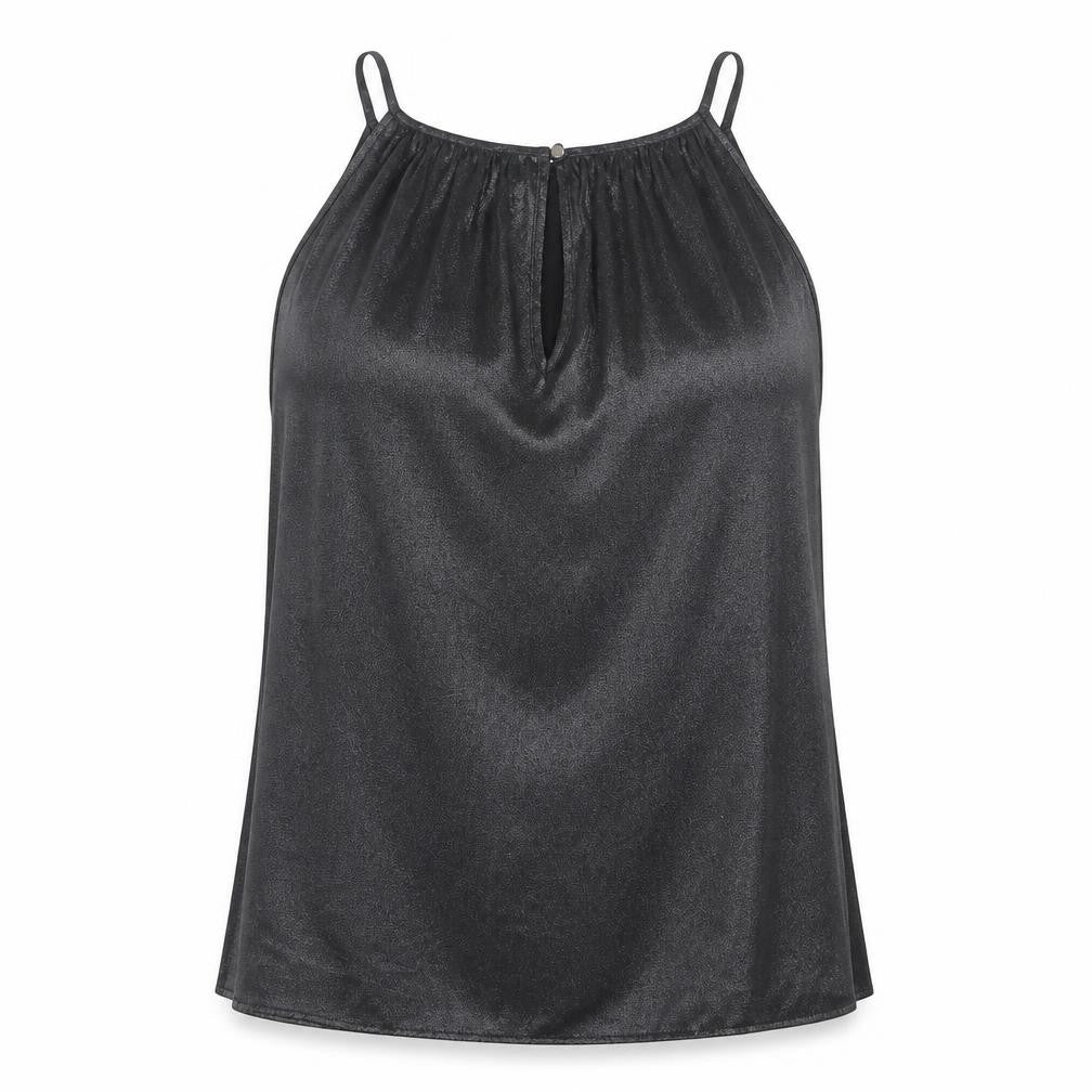 Warehouse Womens Silver Polyester Basic Tank Size L Scoop Neck