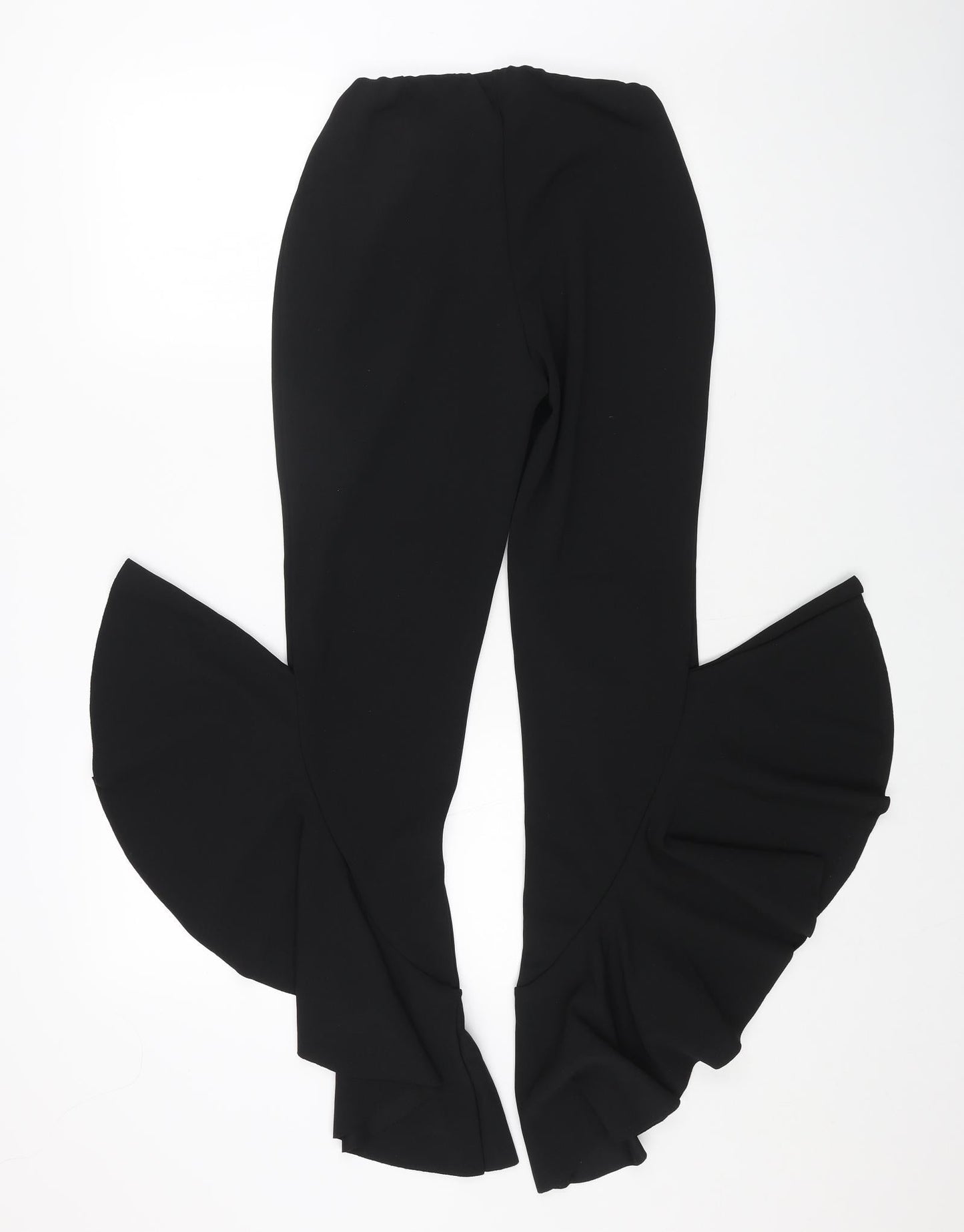 Style Wise Womens Black Polyester Trousers Size 10 L30 in Regular