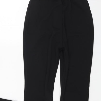 Style Wise Womens Black Polyester Trousers Size 10 L30 in Regular