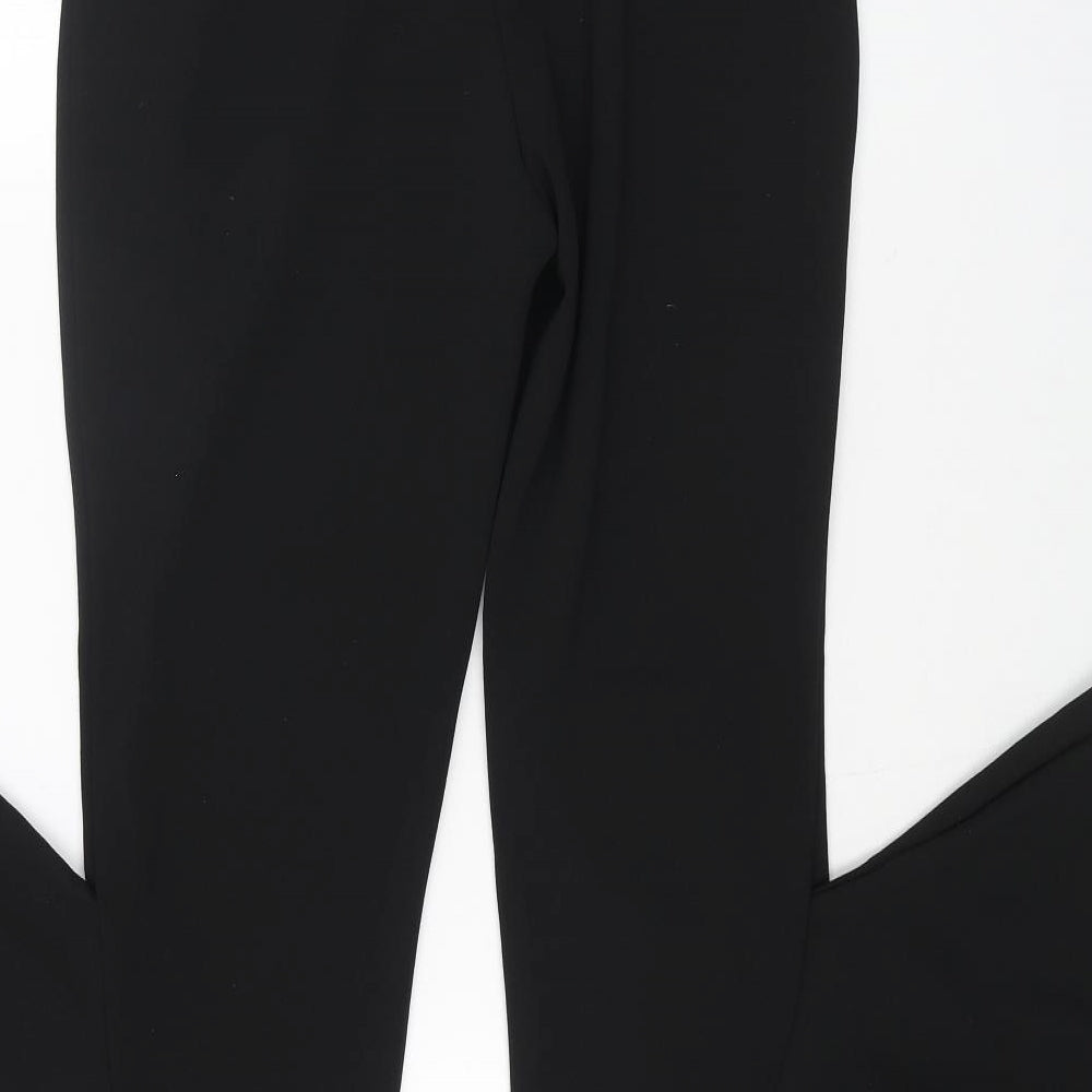 Style Wise Womens Black Polyester Trousers Size 10 L30 in Regular