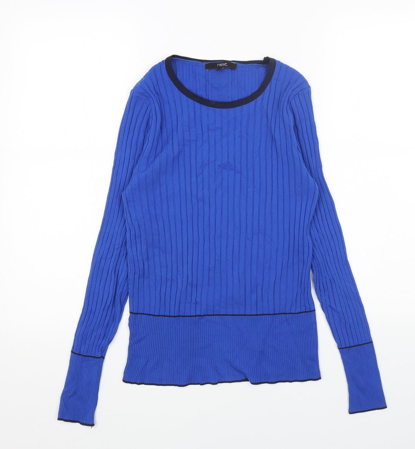 NEXT Womens Blue Round Neck Nylon Pullover Jumper Size M