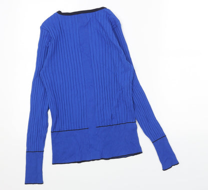 Next Womens Blue Round Neck Nylon Pullover Jumper Size M